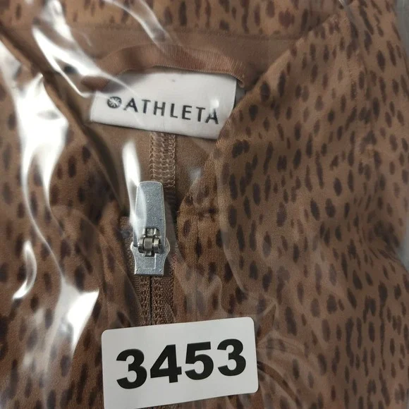 Athleta Salutation Jacket Leopard Print Zip Up Athletic‎ Top Women's Size L - Picture 11 of 11